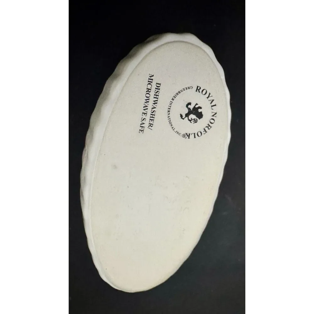 Set of 4 Royal Norfolk White Oval Baking Dishes 8x2 Fluted Stoneware